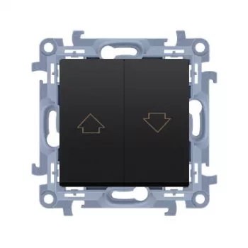Modul KONTAK-SIMON Kontakt Simon 10 mat črni gumb za upravljanje žaluzij s puščico vijačne sponke 10A 250V