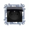 KONTAKT SIMON 10 modul 1x vtičnica s poklopcem IP44 vzmetne sponke 16A 250V mat črna