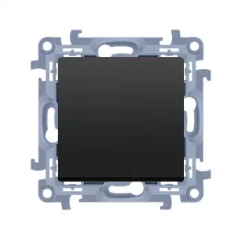 KONTAK-SIMON Kontakt Simon 10 modul enopolno stikalo, mat črna, vtične sponke, 10AX 250V