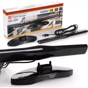 OPTICUM ANT0136 HD-200 notranja aktivna antena DVB-T2 črna