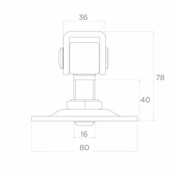 PSG nastavljiv tečaj za vrata 61.018.01 s ploščo 80x80x3mm - navoj M16 (pocinkano oko)