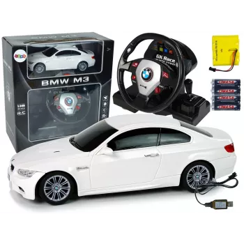 LEAN TOYS daljinsko voden BMW M3 bel 2.4G volan pilot 1:18 zvok luči
