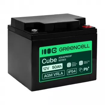 GREEN CELL AGM VRLA 12V 50Ah vzdrževanja prost akumulator za UPS, 197x166x170mm