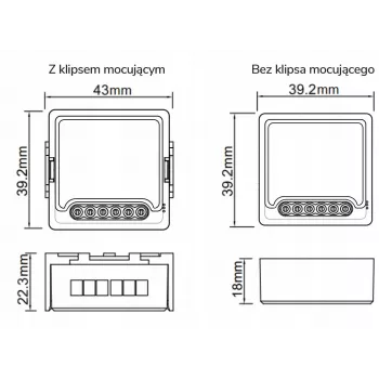 OXT Mini pametni zatemnitveni modul 2 kanala Wi-Fi TUYA T226