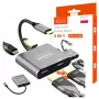 ZENWIRE USB-C zvezdišče 4-v-1 adapter 2x HDMI 4K USB 3.0 siva BYL-2309