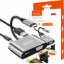 ZENWIRE USB-C večportni adapter zvezdišče 4-v-1 HDMI 4K VGA USB-A siva BYL-2310