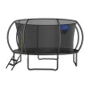 MERACH MR-2429B2 trampolin, 3,6 m (12 ft) z varnostno mrežo in lestvijo, črno-moder