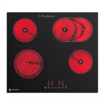 AMZCHEF CE-T-72CB4xyP200-LBHA 4-gorilna keramična kuhalna plošča, upravljanje na dotik, 6500W, črna