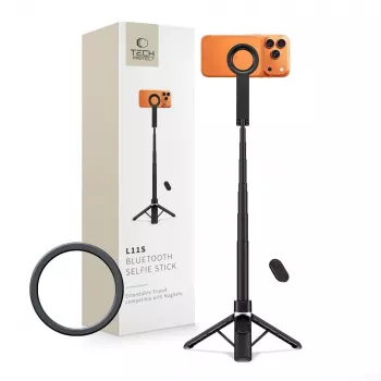 TECH-PROTECT L11S MagSafe Bluetooth selfie palica s stojalom, črna