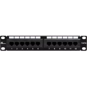 Getfort PGF-5EUTP12-B4 12-portni Cat5e UTP patch panel 10-palčni 1U črn