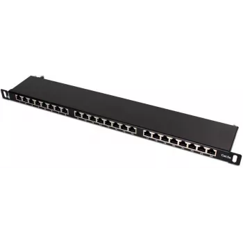 Patch panel FTP Cat.5e 24 portov 0.5U črn GETFORT PGF-5EFTP24-B8