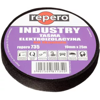REPERO 735 Industry opozorilni trak 25mm x 25m, belo-črn