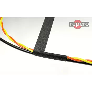 REPERO 734 tkani elektroizolacijski trak, bombaž, črn, 19mm x 25m