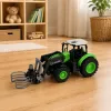 LEAN TOYS RC traktor z grabilnikom za bale, daljinsko voden, luči, zelen, 1:24