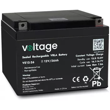 AGM baterija VOLTAGE 12V 26Ah VE12-26 (življenjska doba 6-9 let)