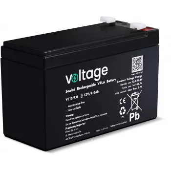 AGM baterija VOLTAGE 12V 9Ah VE12-9.0 (življenjska doba 6-9 let)