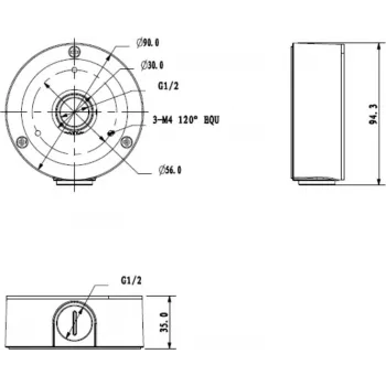 MITON MT-P134 hermetična priključna doza IP55 100x100x50mm svetlo siva