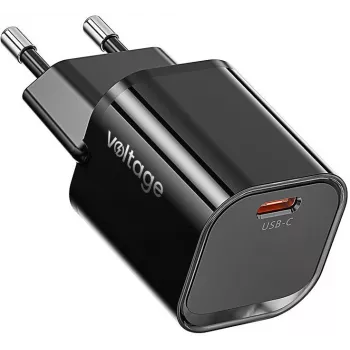 Voltage GaN polnilnik Mini 20W PD 3.0 QC 3.0 USB-C črn