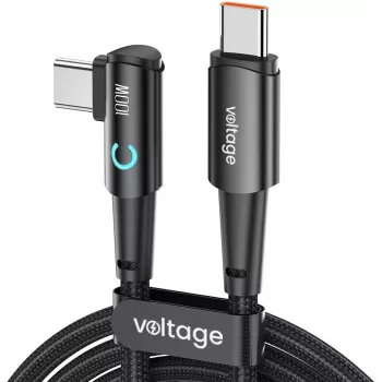 Voltage PowerAngle kabel USB-C na USB-C 100W PD 100cm črn