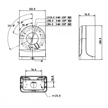 MITON MT-P203-B razdelilna doza, nadometna, ABS, siva, IP44, 80x80x40mm