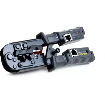 Getfort stiskalne klešče za mrežne kable 8P8C/RJ-45, 6P6C/RJ-12, 6P4C/RJ-11 z vgrajenim testerjem