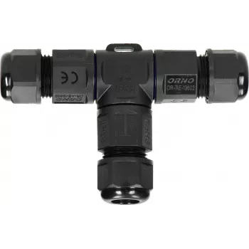 ORNO OR-AE-13602 T-spojnik IP68, 3x4mm², 450V/25A, črn