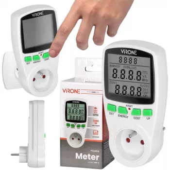 VIRONE EM-4 enotarifni vatmeter in izračun porabe energije
