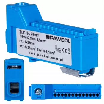 PAWBOL LZB E.4136N vrstna sponka brez vijakov modra 12-polna 450V 24A