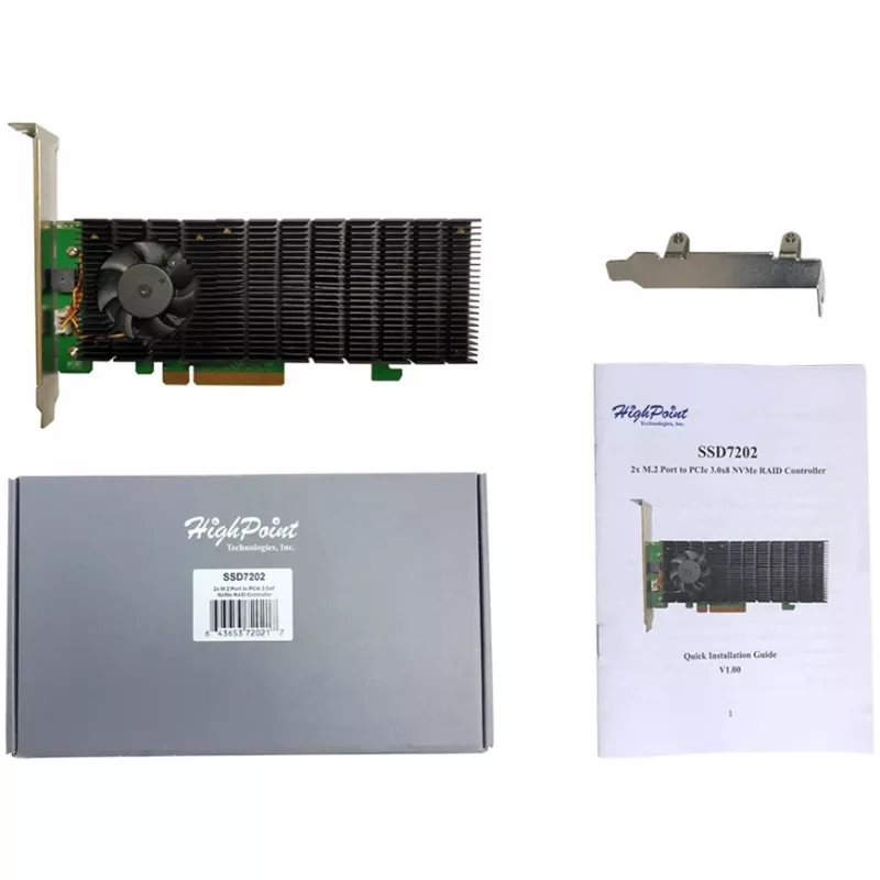 HighPoint SSD7202 krmilnik za shrambo NVMe RAID
