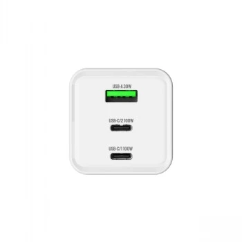 GRATEQ HALTI GaN PD/PPS 2x USB-C/1x USB-A 100W stenski polnilnik, črn