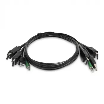 StarTech.com SK2DPMMKVM06-TAA dvojni DisplayPort KVM kabel, USB 2.0, 3,5 mm avdio, 1,8 m