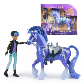 Spin Master Unicorn Academy - set Rory in Storm z resnično grivo in repom ter krtačo