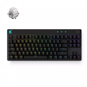 MCHOSE HW-Mix87-9 tenkeyless tri-načinovna mehanska igralna tipkovnica, hot-swappable, RGB, 4000mAh, črna