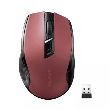 UGREEN MU006 brezžična optična miška 2.4GHz / Bluetooth 5.0 4000 DPI - rdeča