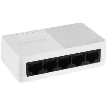Hikvision DS-3E0105D-O neupravljano stikalo Fast Ethernet, 5 vrat, 10/100 Mbps, črno-belo