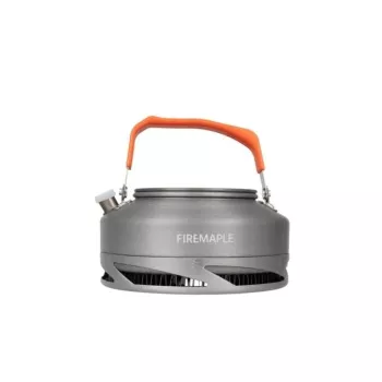 FIREMAPLE komplet kamping posode 8 kosov s toplotnim izmenjevalnikom, trdo eloksiran aluminij, zložljivi ročaji, mrežasta nosilna torba