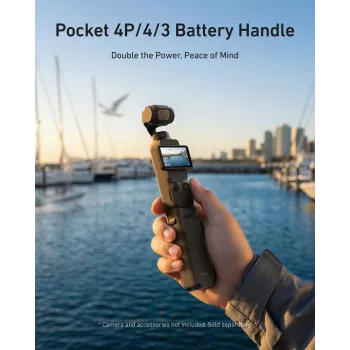 TELESIN 5000mAh baterijski ročaj powerbank za DJI Osmo Pocket 3 / 4, USB-C, črn