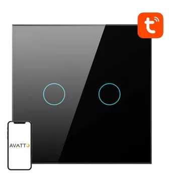 AVATTO TS02-EU-B2 pametno stikalo za luč Wi-Fi 2-kanalno črno