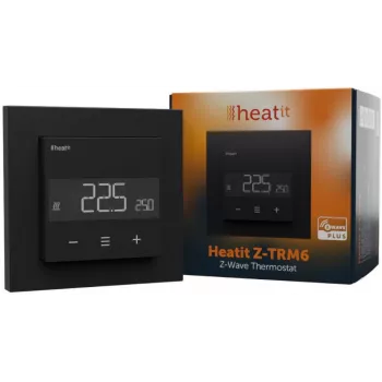HEATIT Z-TRM6 črn mat Z-Wave termostat 3600W 16A 868,4 MHz