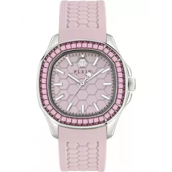 Philipp Plein ženska ura PWTAA0123 38mm kvarcna ura s črnim silikonskim pasom