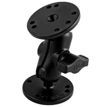 RAM MOUNTS B-Size kratka pritrdilna roka + 2x B-Size 1.0 okrogla podlaga 2.5
