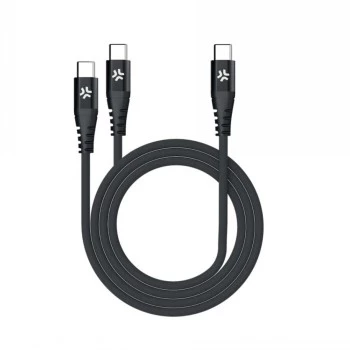 CELLY kabel USB-C na 2x USB-C 100W Power Delivery