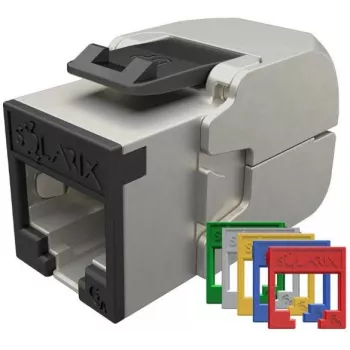 Solarix Cat.6A STP RJ45 keystone vtičnica brez orodja SXKJ-10G-STP-RAL-SA