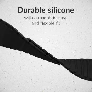 Mobilize silikonski pas - magnetni - za Apple 42/44/45/49mm - črn