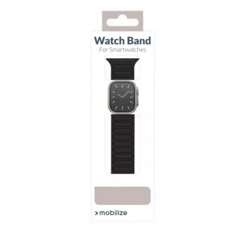 Mobilize silikonski pas - magnetni - za Apple 42/44/45/49mm - črn
