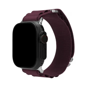 Mobilize najlonski pas za uro - Alpine - titanov priključek - za Apple 38/40/41mm - bordeaux