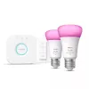 Philips Hue White and Color Ambiance začetni set E27, 2 žarnici + Bridge + stikalo za zatemnitev