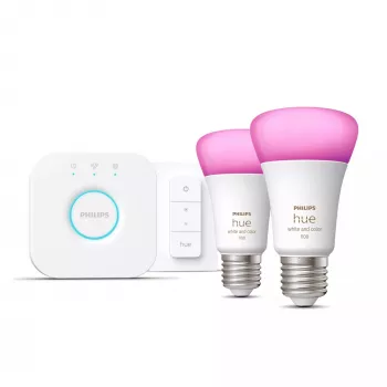 Philips Hue White and Color Ambiance začetni set E27, 2 žarnici + Bridge + stikalo za zatemnitev