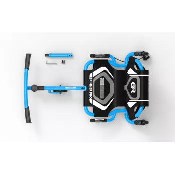 EzyRoller Spinner Pro X gokart na nožni pogon z vrtenjem 360°, moder, 10+ let