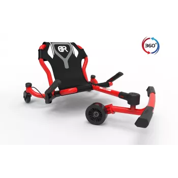 EzyRoller Spinner X gokart za vožnjo - na nožni pogon z 360° vrtenjem - rdeč